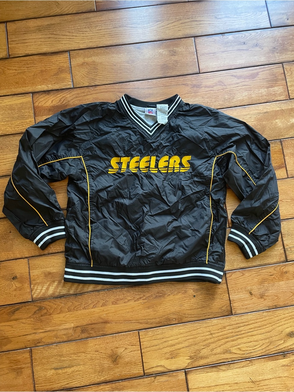 NFL Steelers Black and Yellow Pullover Windbreaker Jacket